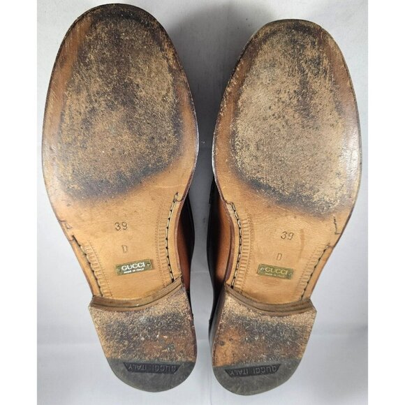 Gucci Men's Leather Flats Brown Loafers Size 8.5D Made In Italy - Picture 15 of 15